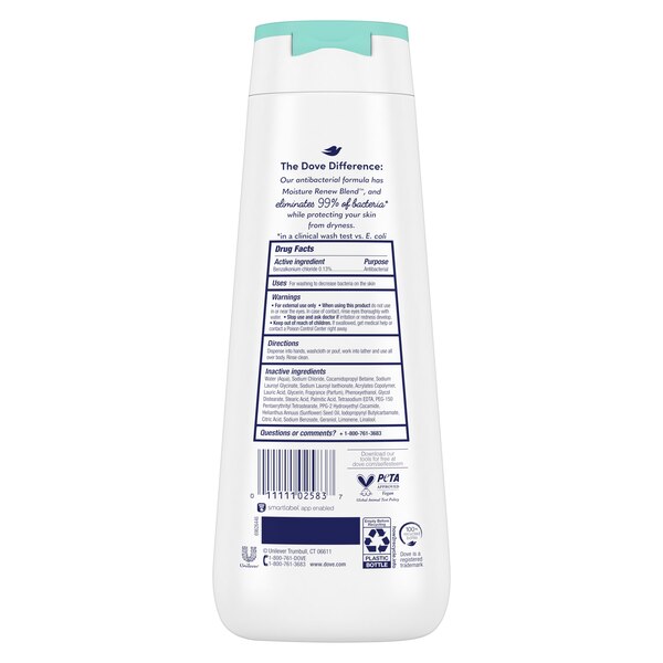 Dove Antibacterial Daily Use Body Wash, 20 OZ