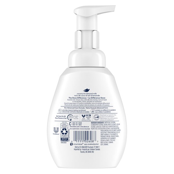 Dove Advanced Care Foaming Hand Wash, Coconut & Almond Milk, 10.1 oz