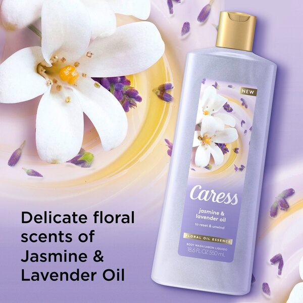 Caress Body Wash Jasmine & Lavender Oil, 18.6 OZ