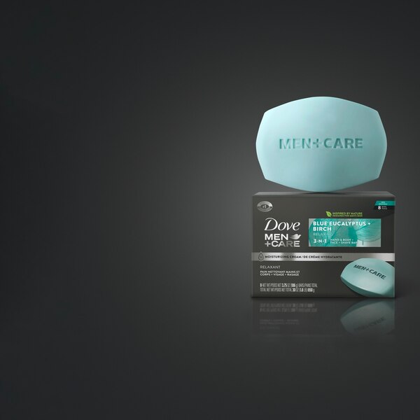 Dove Men + Care Bar Soap Blue Eucalyptus & Birch, 8CT