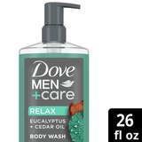 Dove Men+Care Body Wash Naturals, Eucalyptus Oil + Cedar, 26 OZ, thumbnail image