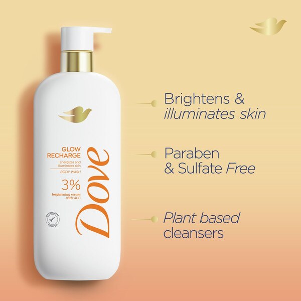 Dove Body Wash, Glow Recharge, 18.5 OZ
