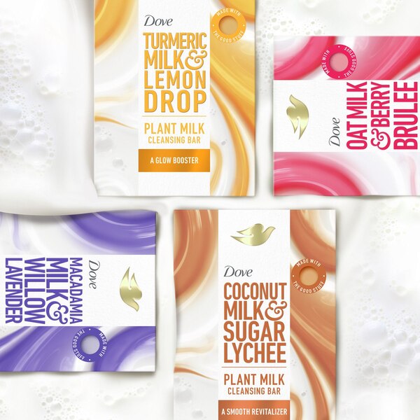 Dove Plant-Based Beauty Bar Soap, Moisture Marvel, Oat Milk & Berry Brulee, 5 OZ
