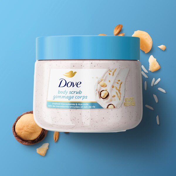 Dove Body Scrub,Crushed Macadamia + Rice Milk