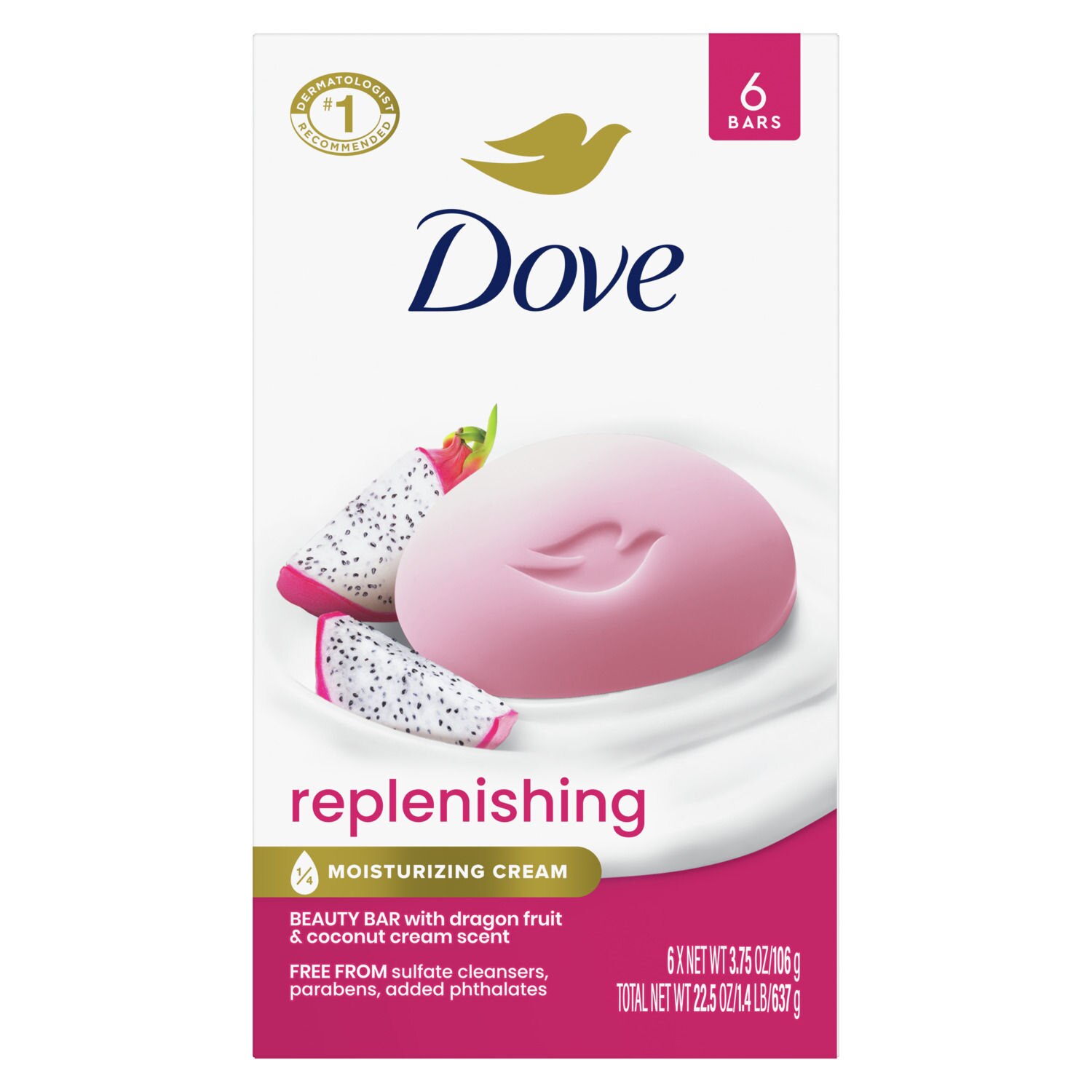 Dove Bar Soap, Dragonfruit & Coconut Cream, 22.5 oz