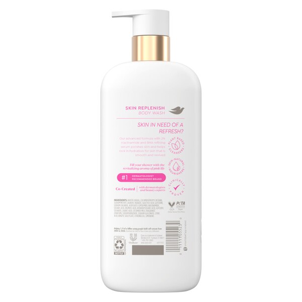 Dove Skin Replenishing Body Wash, Pink Lily, 18.5 oz