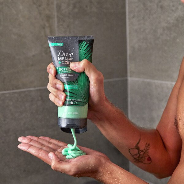 Dove Men+Care Body & Face Scrub, Coastal Cedar, 9 OZ