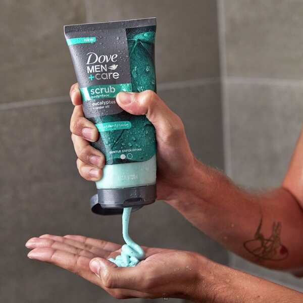 Dove Men+Care Body Scrub, Eucalyptus 9 OZ