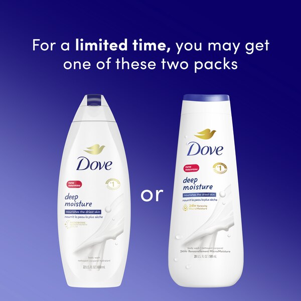 Dove Deep Moisture Body Wash For Dry Skin, 20 OZ