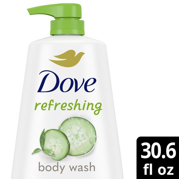 Dove Refreshing Cucumber and Green Tea Body Wash Pump, 30.6 OZ
