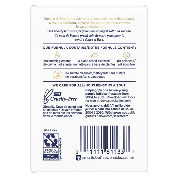 Dove - Barra de belleza, White, 2.6 oz