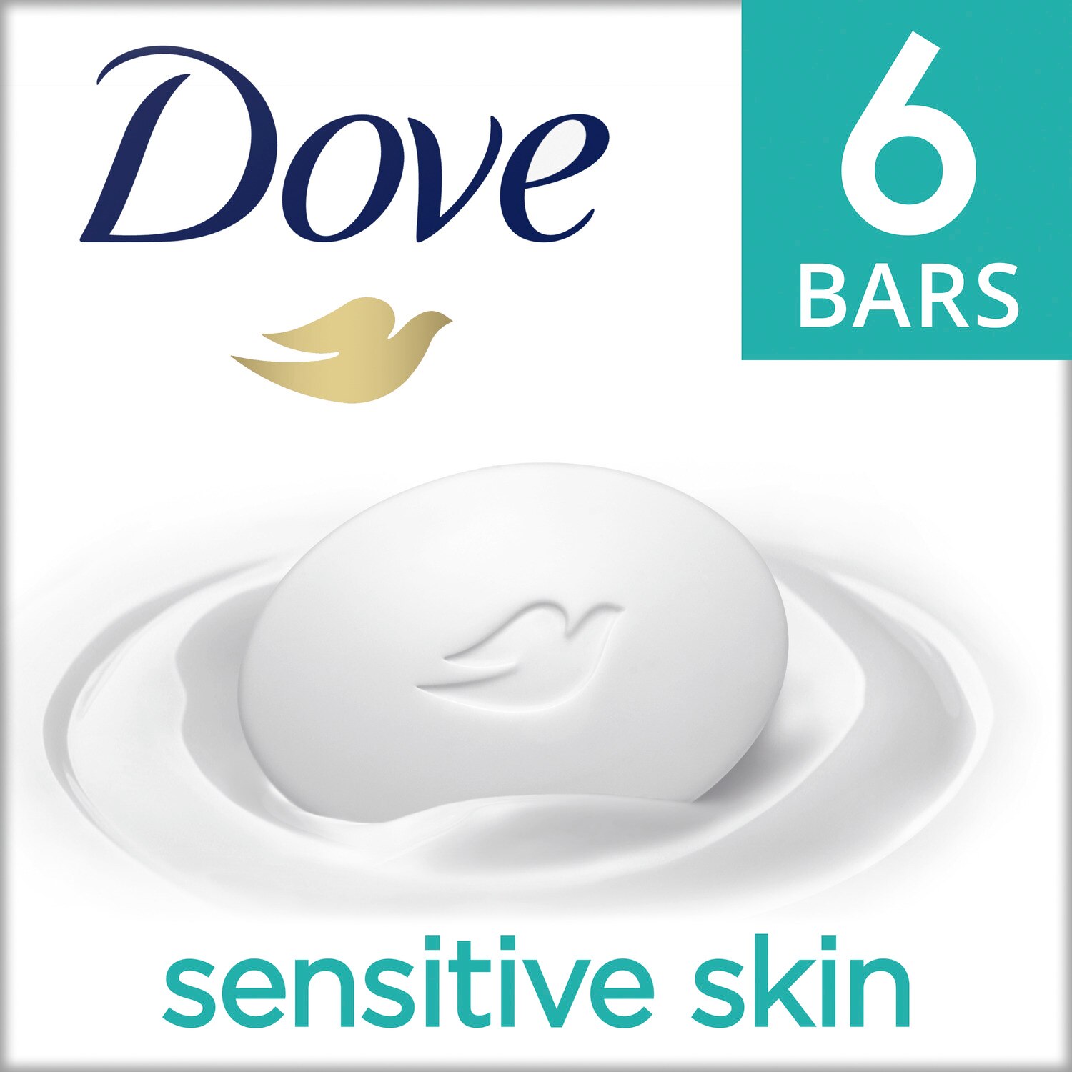 Dove Skin Sensitive Skin Beauty Bar , 3.75 OZ, 6 Bar
