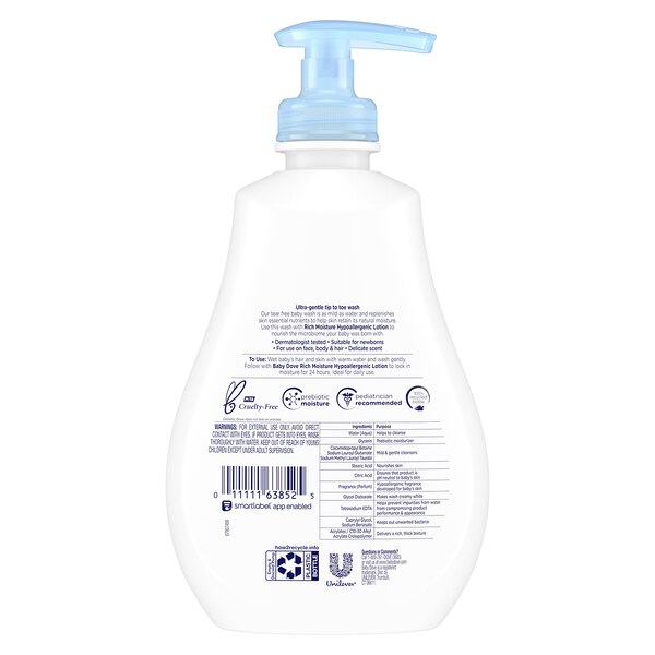 Baby Dove Sensitive Skin Body Wash, 13 FL OZ