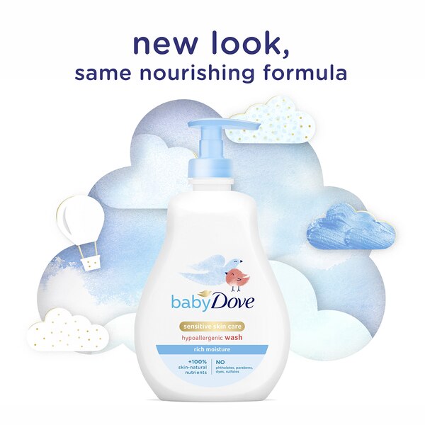 Baby Dove Sensitive Skin Body Wash, 13 FL OZ