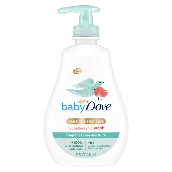 Baby Dove Sensitive Skin Fragrance Free Body Wash, 13 FL OZ