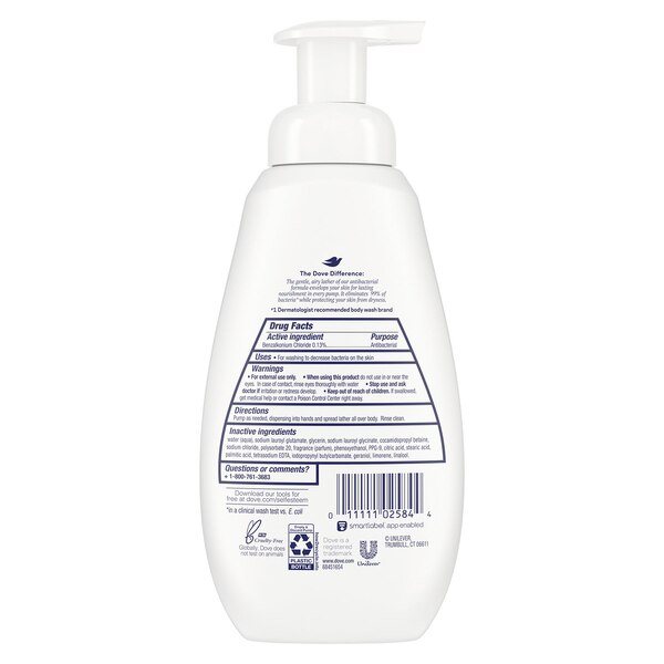 Dove Sensitive Skin Shower Foam, 13.5 OZ