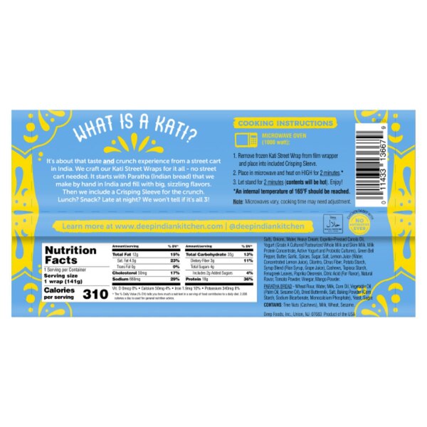 Deep Indian Kitchen, Butter Chicken Kati Street Wrap, 1.5 oz