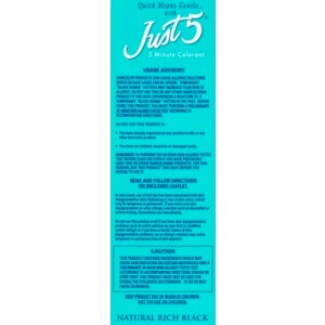 Just 5 Women's Five Minute Permanent Hair Color, Natural Darkest Brown, Natural Jet Black, Natural Rich Black