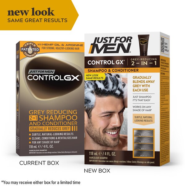 Just For Men Control GX Grey-Reducing Shampoo & Conditioner, 4 OZ