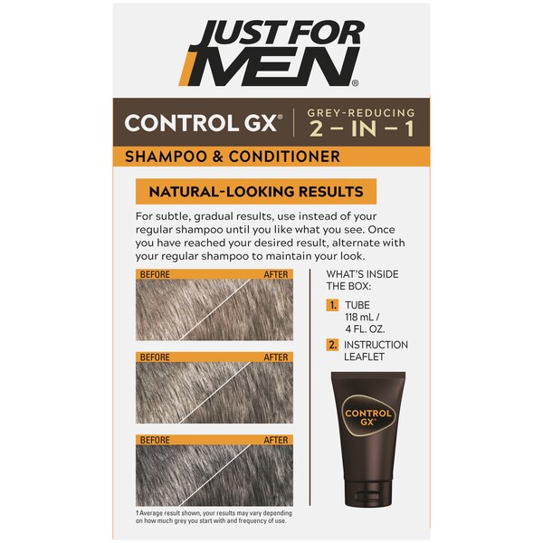 Just For Men Control GX Grey-Reducing Shampoo & Conditioner, 4 OZ