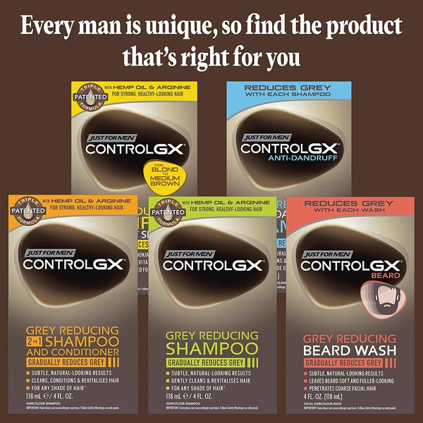 Just For Men Control GX Grey-Reducing Shampoo & Conditioner, 4 OZ