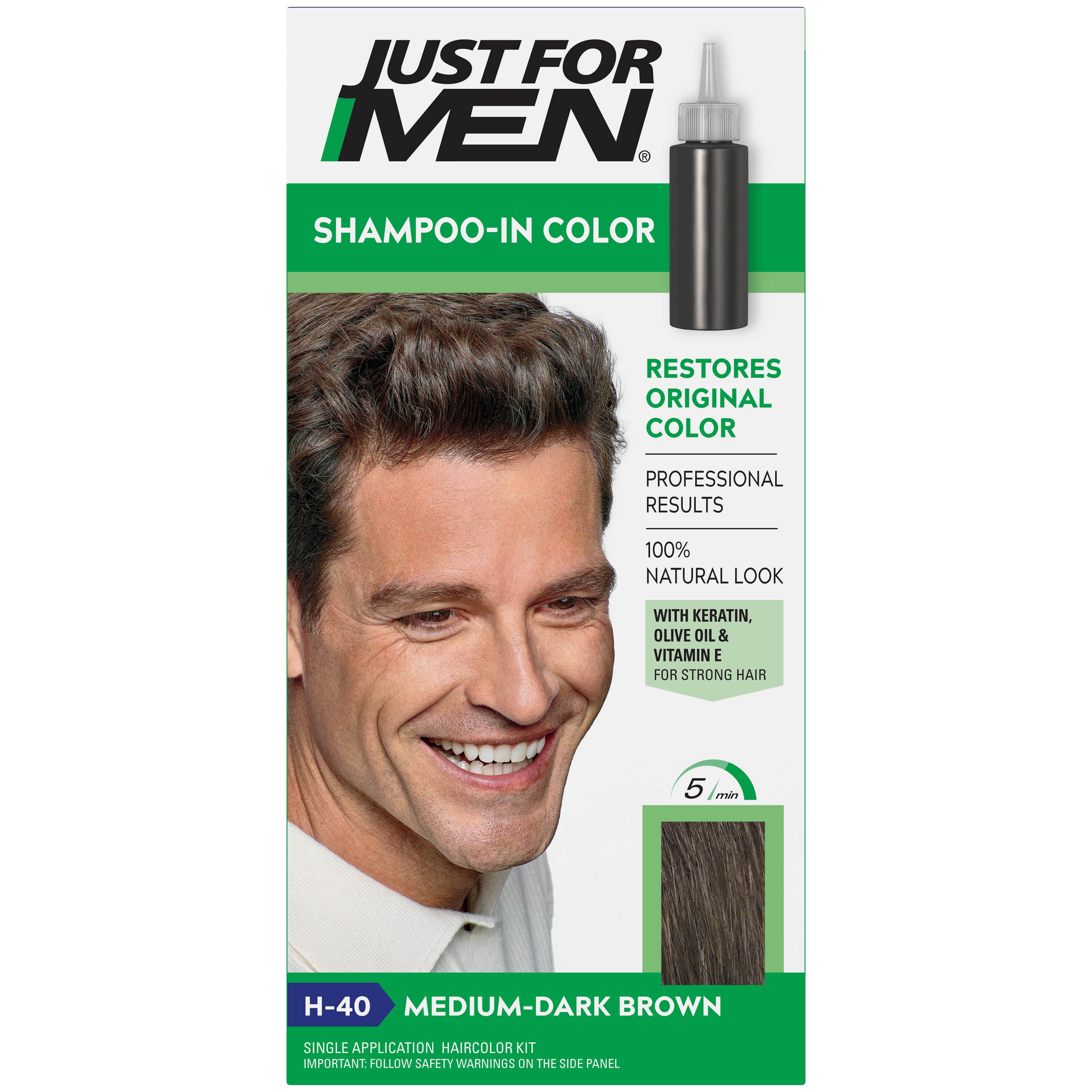 Just for Men Targets The Gray - Tinte para cabello, Medium Dark Brown