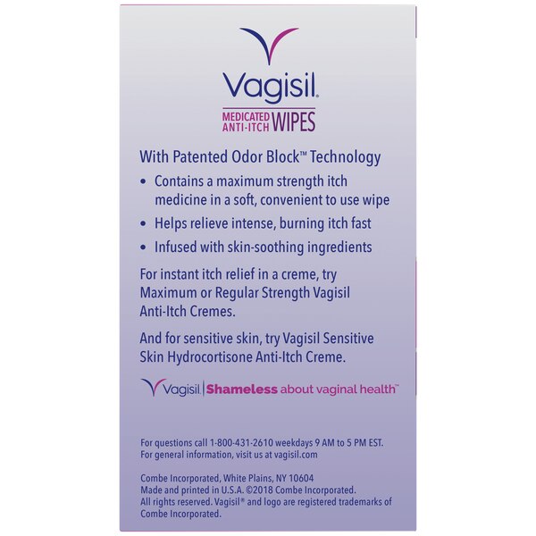 Vagisil Anti-Itch Medicated Wipes, Maximum Strength