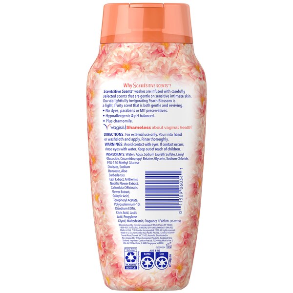 Vagisil Scentsitive Scents Plus Daily Intimate Vaginal Wash, 12 OZ