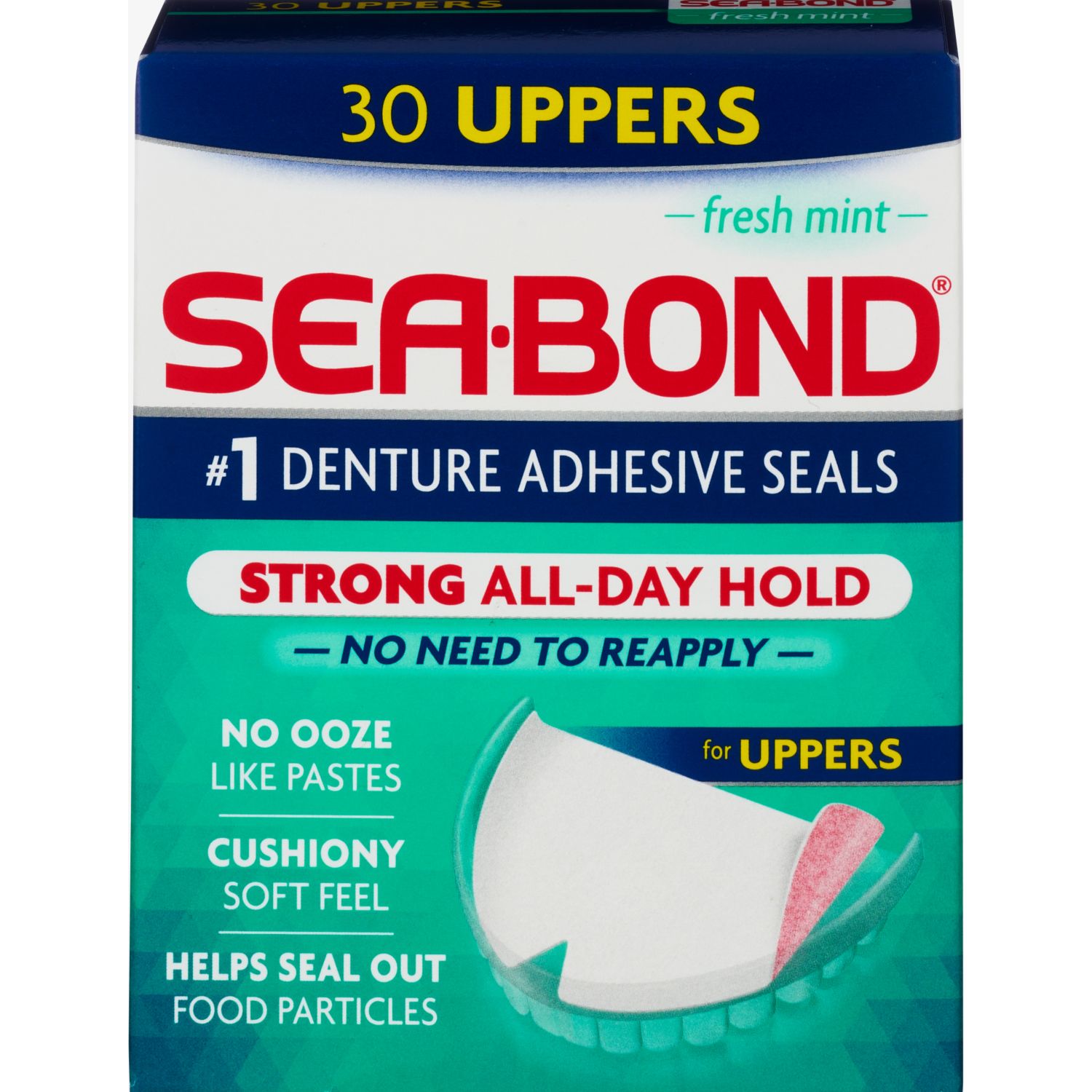 Sea Bond Upper Denture Adhesive Seals, Zinc-Free, Fresh Mint