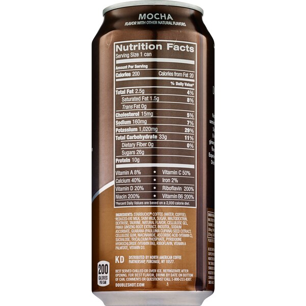 Starbucks, Doubleshot Energy, Mocha Coffee Drink, 15 oz