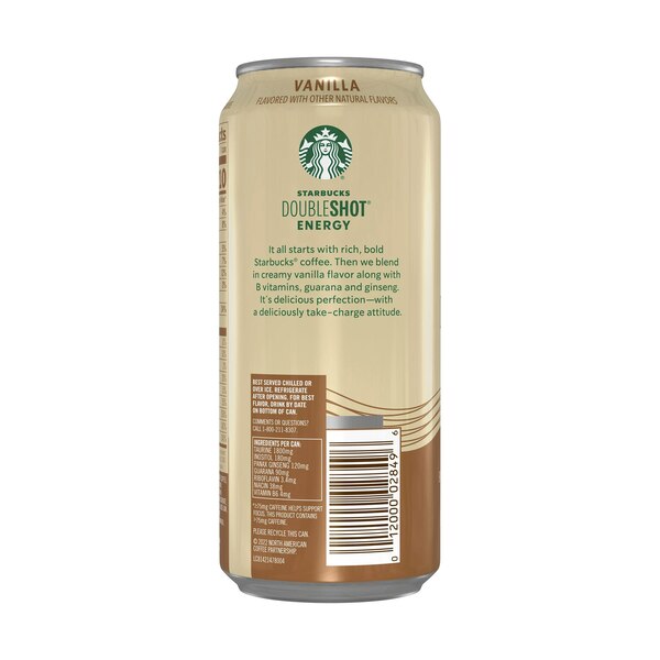 Starbucks, Doubleshot Energy, Vanilla Coffee, 15 oz