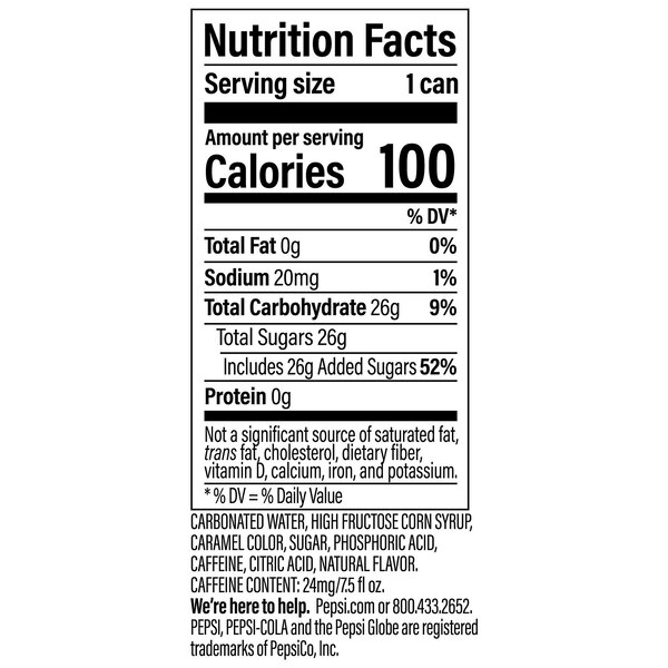 Pepsi Cola, 6 ct Cans, 7.5 oz