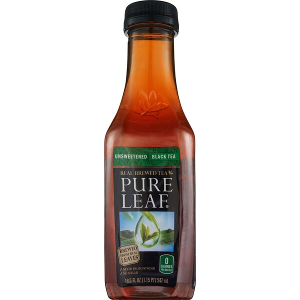 Pure Leaf, Real Brewed Tea Unsweetened Tea, Single Bottle, 18.5 oz