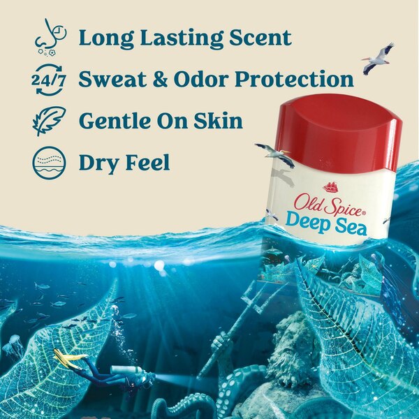 Old Spice Antiperspirant & Deodorant Stick, Deep Sea, 2.6 OZ
