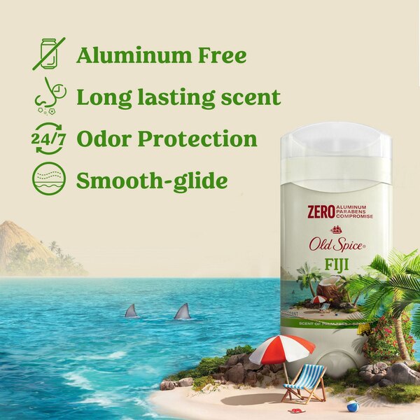 Old Spice Aluminum Free 48-Hour Deodorant Stick, Fiji, 3 OZ
