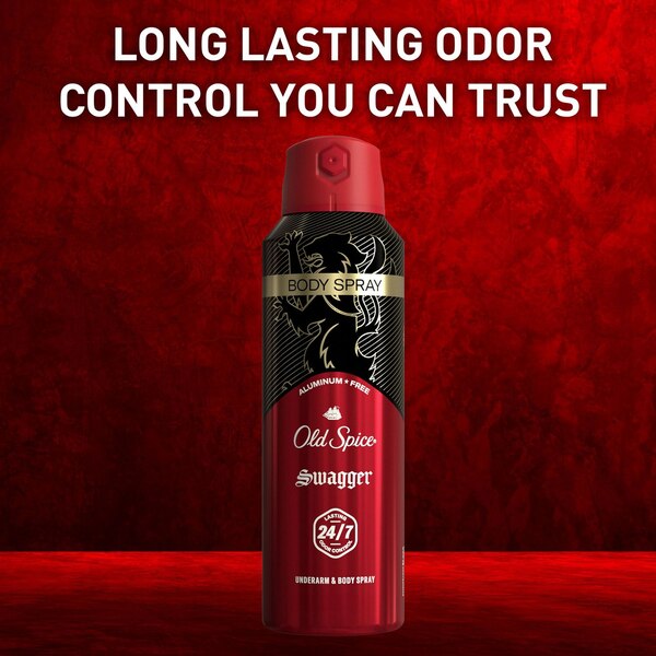  Old Spice Aluminum Free Body Spray, Swagger, 5.1 OZ