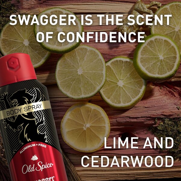  Old Spice Aluminum Free Body Spray, Swagger, 5.1 OZ