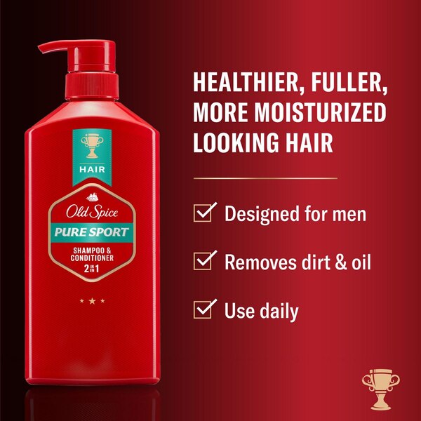 Old Spice Pure Sport 2-in-1 Shampoo & Conditioner, 21.9 OZ