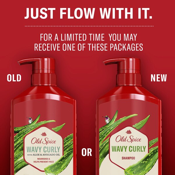 Old Spice Wavy Curly Shampoo, Aloe, 21.9 OZ