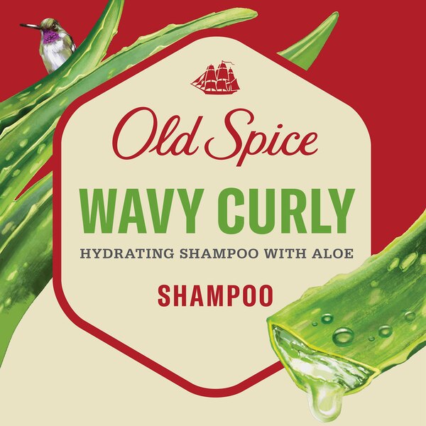 Old Spice Wavy Curly Shampoo, Aloe, 21.9 OZ