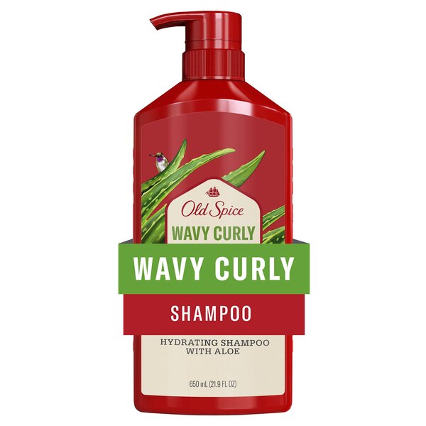 Old Spice Wavy Curly Shampoo, Aloe, 21.9 OZ