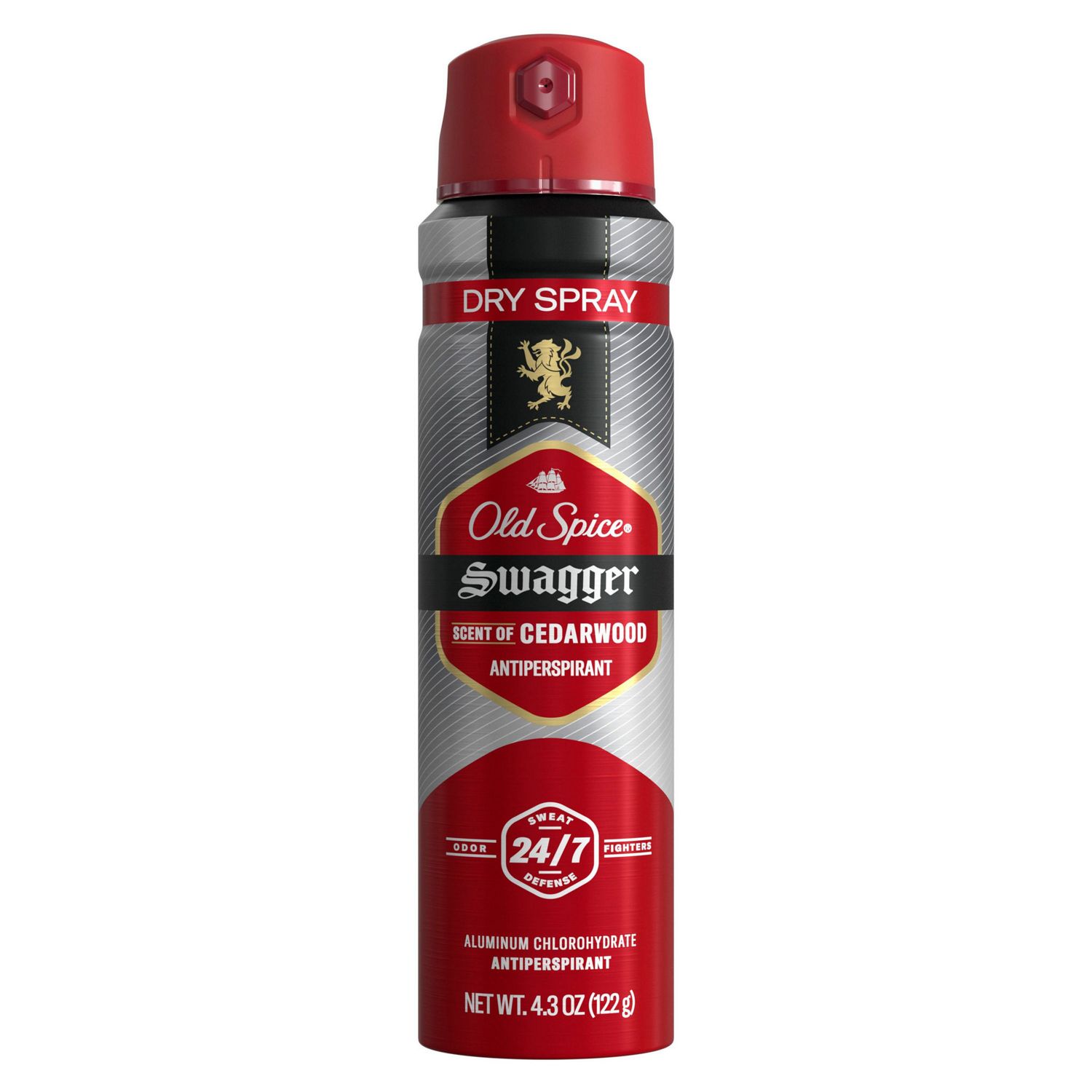 Old Spice Swagger 24-Hour Antiperspirant Dry Spray, Cedarwood, 4.3 OZ