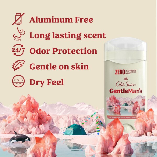 Old Spice Gentle Man's Deodorant Stick, Himalayan Sea Salt & Glacier, 3 OZ