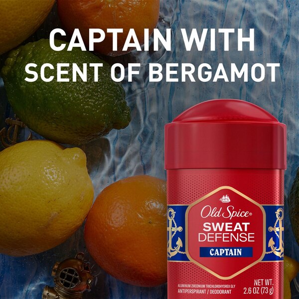 Old Spice Sweat Defense Antiperspirant & Deodorant Stick, Captain, 2.6 OZ