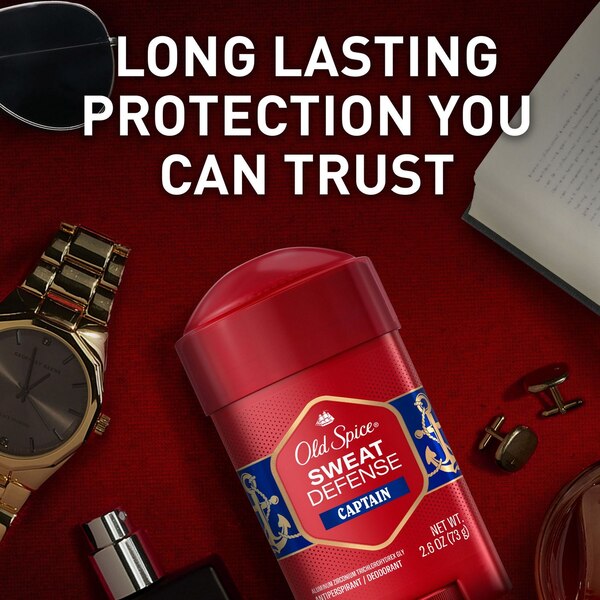 Old Spice Sweat Defense Antiperspirant & Deodorant Stick, Captain, 2.6 OZ