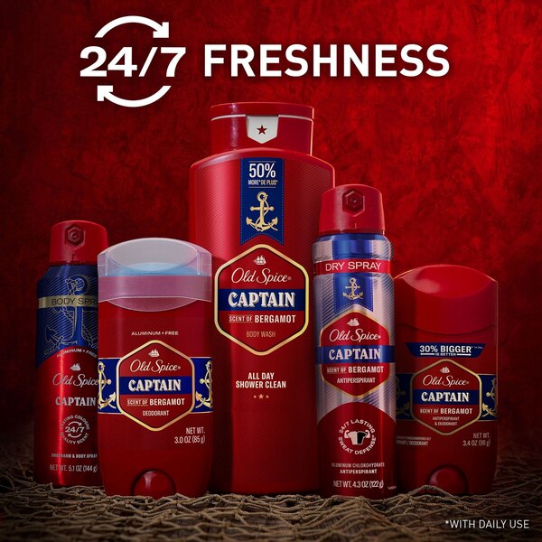Old Spice Sweat Defense Antiperspirant & Deodorant Stick, Captain, 2.6 OZ