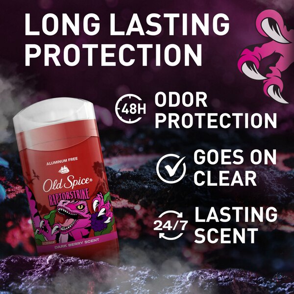 Old Spice Aluminum Free Deodorant, Raptorstrike, Dark Berry, 3 OZ