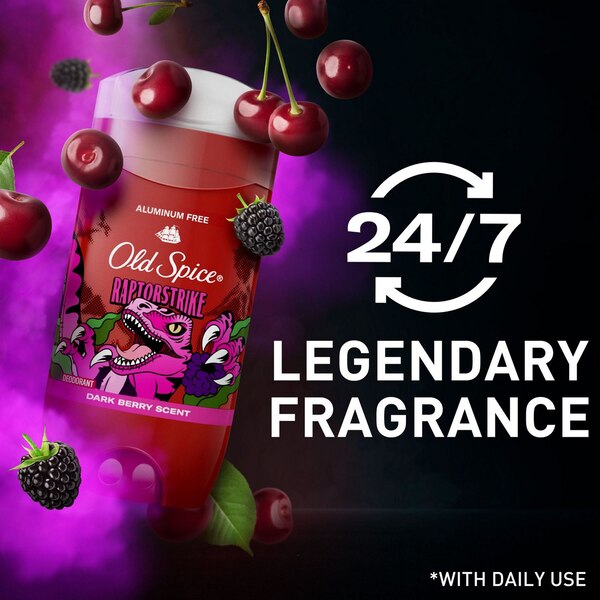 Old Spice Aluminum Free Deodorant, Raptorstrike, Dark Berry, 3 OZ