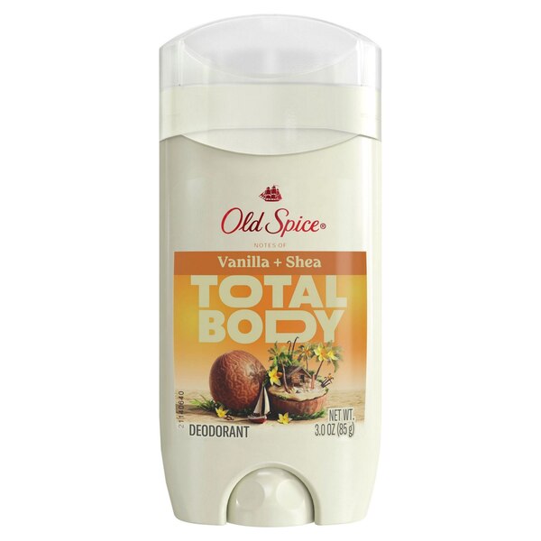 Old Spice Total Body Deodorant Aluminum Free, Vanilla Shea Butter, 3 OZ