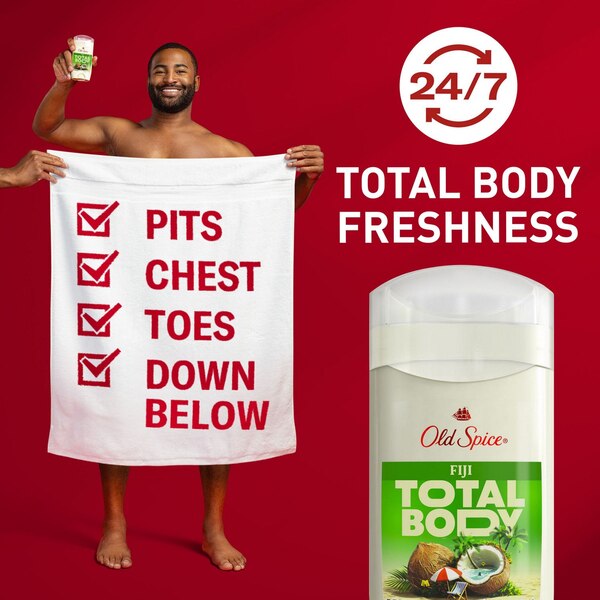 Old Spice Total Body Deodorant Stick, Fiji, 3 OZ